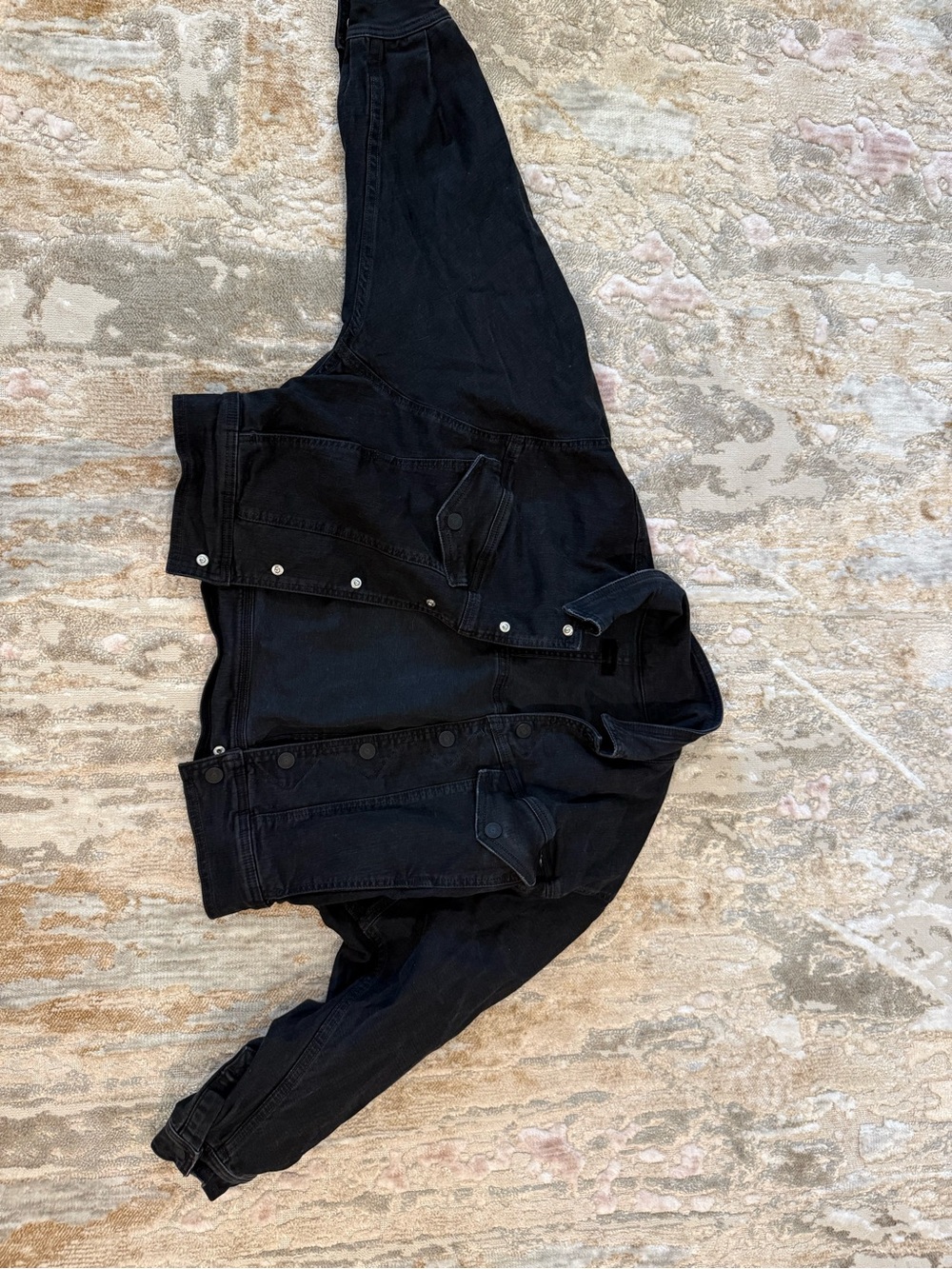 MOTHER Black Oversized Denim Jacket